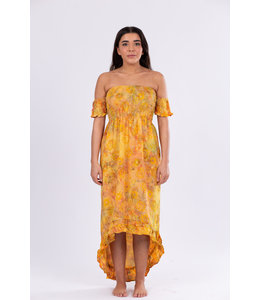 Women maxidress Yellow Print