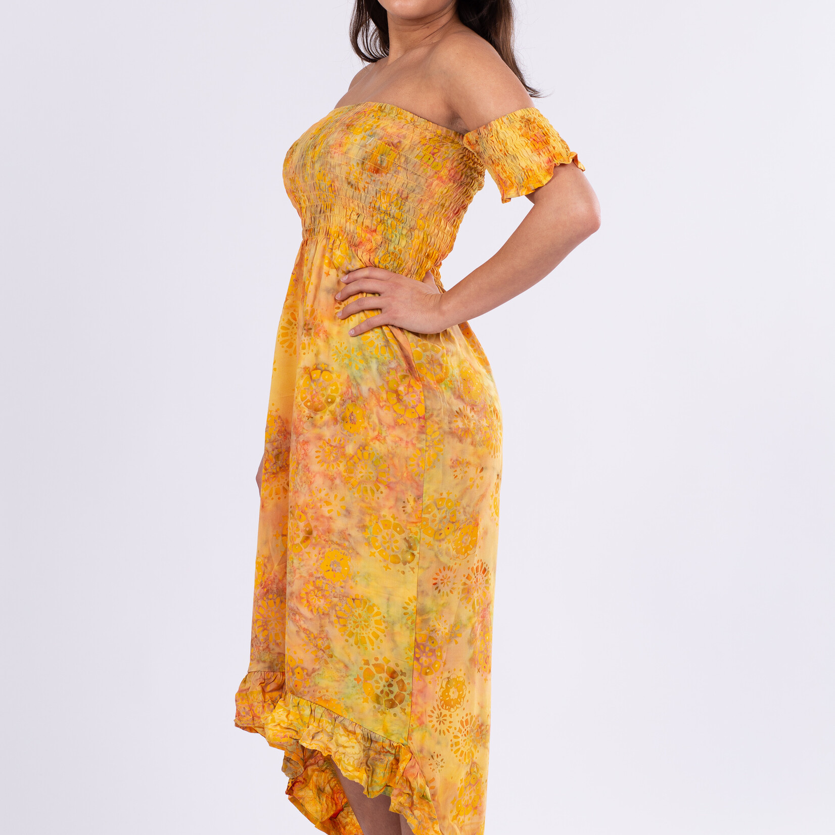 Women maxidress Yellow Print