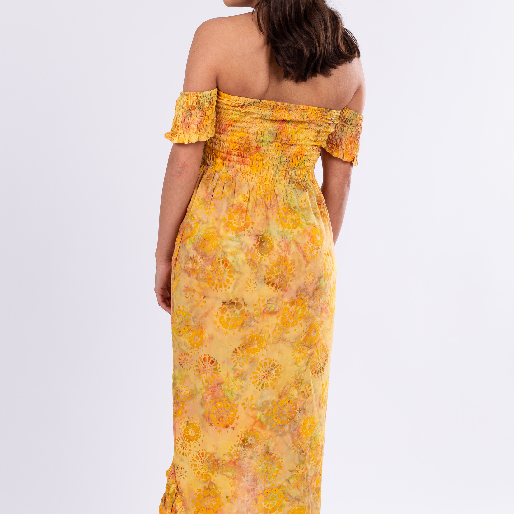 Women maxidress Yellow Print
