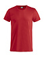Basic T-shirt Clique Kleur: Rood (35), Maat: M