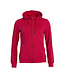 Dames hoodie met rits Clique Kleur: Rood (35), Maat: L