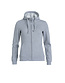 Dames hoodie met rits Clique Kleur: Grijsmelange (95), Maat: S