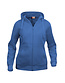 Dames hoodie met rits Clique Kleur: Kobalt (55), Maat: XS