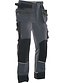 Jobman 2191 stretch werkbroek met kniezakken Kleur: donkergrijs/zwart (9899), Maat: 50