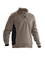 Halfzip sweatshirt Jobman 5401 Kleur: khaki/zwart (1499), Maat: L