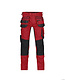 DASSY® Flux stretch werkbroek met toolzakken en kniezakken Kleur: rood/zwart (6674), Maat: NL: 52 / BE: 46