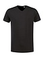 Stretch T-shirt V-hals heren lang LEM1135 Kleur: Donkergrijs, Maat: XXL