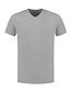 Stretch T-shirt V-hals heren lang LEM1135 Kleur: Grijs melange, Maat: 6XL