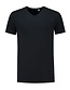 Stretch T-shirt V-hals heren lang LEM1135 Kleur: Zwart, Maat: 4XL