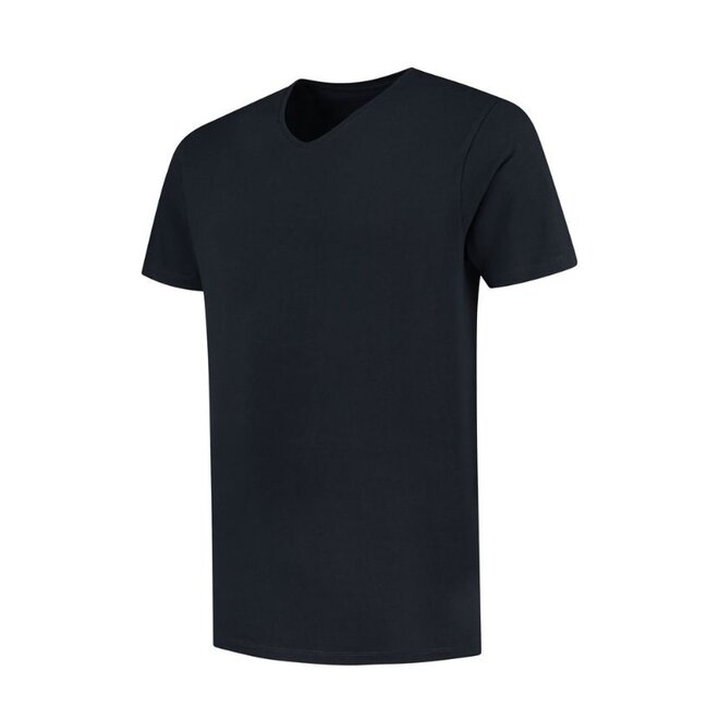 Stretch T-shirt V-hals heren lang LEM1135