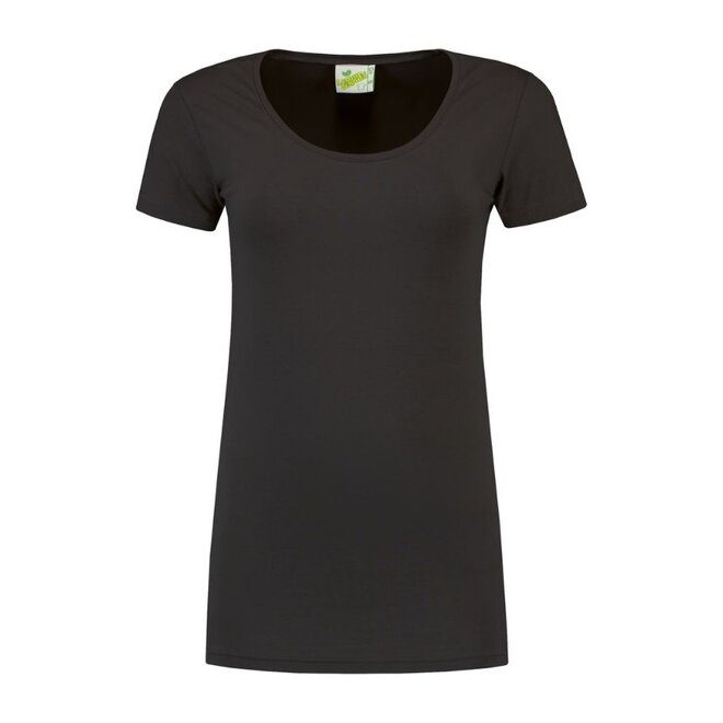 Dames T-shirt ronde hals stretch extra lang