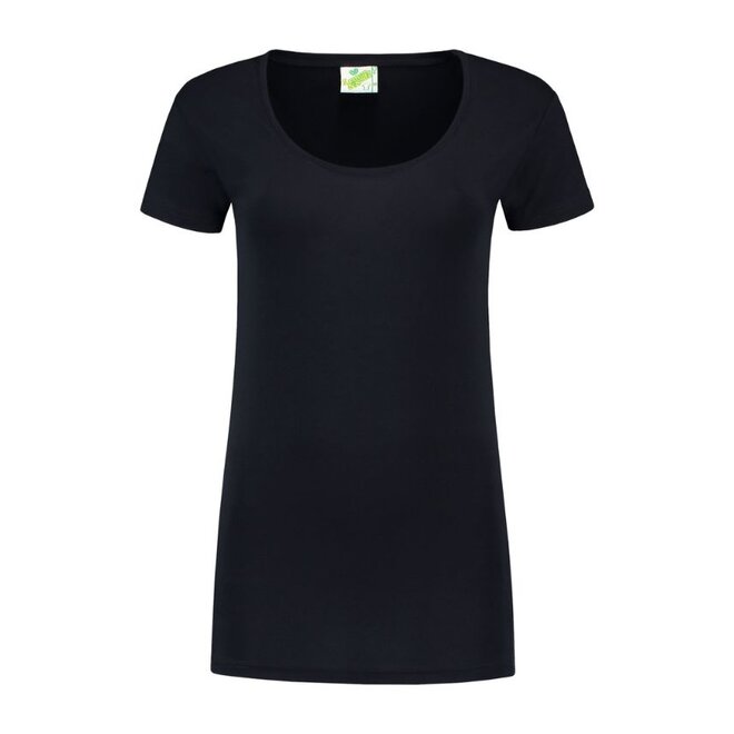 Dames T-shirt ronde hals stretch extra lang