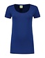 Dames T-shirt ronde hals stretch extra lang Kleur: Koningsblauw, Maat: M