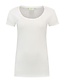 Dames T-shirt ronde hals stretch extra lang Kleur: Wit, Maat: S