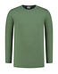 Stretch T-shirt lange mouwen Kleur: Legergroen, Maat: S