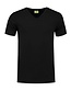 Extra lang T-shirt met V-hals L&S Kleur: Zwart, Maat: XL