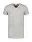 Extra lang T-shirt met V-hals L&S Kleur: Grijs melange, Maat: M