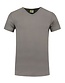 Extra lang T-shirt met V-hals L&S Kleur: Parelgrijs, Maat: M