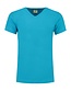 Extra lang T-shirt met V-hals L&S Kleur: Turquoise, Maat: XL