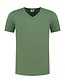 Extra lang T-shirt met V-hals L&S Kleur: Legergroen, Maat: 3XL