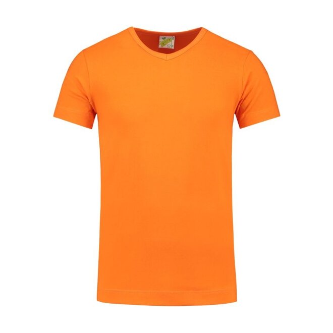 Extra lang T-shirt met V-hals L&S