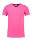 Extra lang T-shirt met V-hals L&S Kleur: Fuchsia, Maat: 3XL