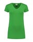 Extra lang dames T-shirt stretch met V-hals Kleur: Limoen, Maat: M