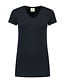 Extra lang dames T-shirt stretch met V-hals Kleur: Donker marine, Maat: XL