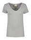 Extra lang dames T-shirt stretch met V-hals Kleur: Grijs melange, Maat: M