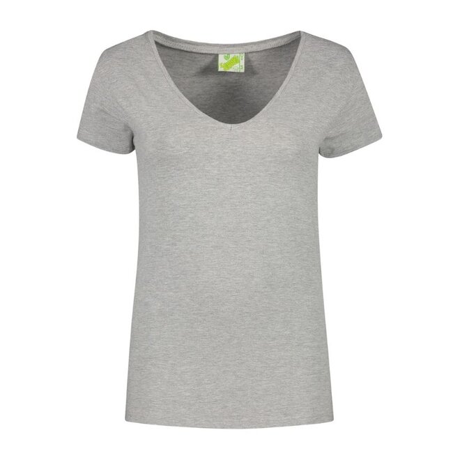 Extra lang dames T-shirt stretch met V-hals