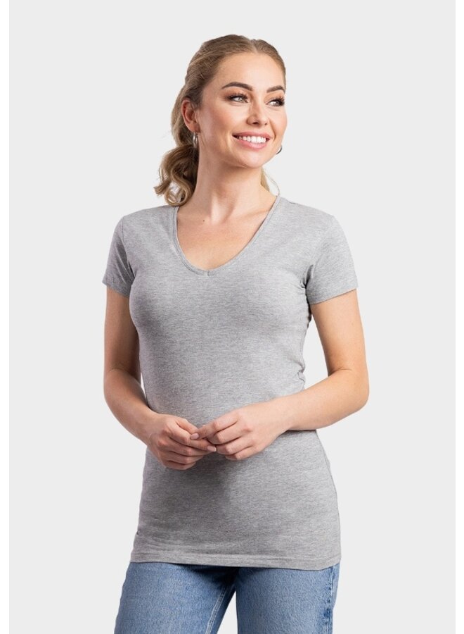 Extra lang dames T shirt met V hals Werkkleding