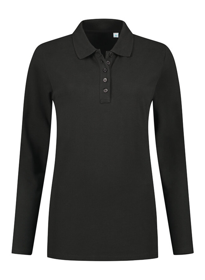Dames poloshirt lange mouw Lemon Soda Werkkleding