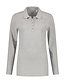 Dames poloshirt lange mouw Lemon&Soda Kleur: Grijs melange, Maat: M