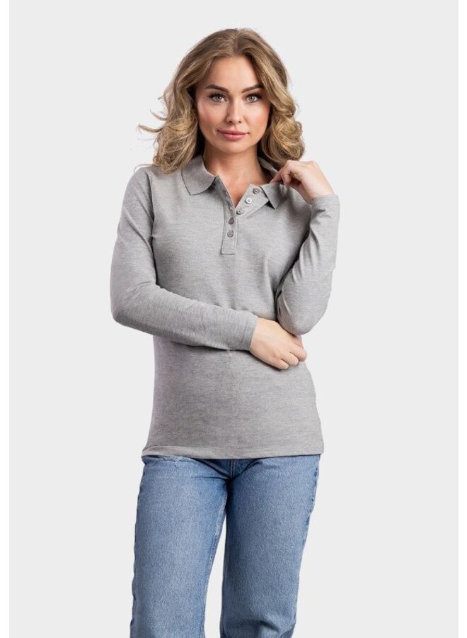 Dames poloshirt lange mouw Lemon Soda Werkkleding
