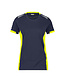 DASSY® Tampico T-shirt dames Kleur: nachtblauw/fluogeel (6895), Maat: XL