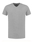 Extra lang stretch T-shirt met V-hals Kleur: Grijs melange, Maat: 6XL