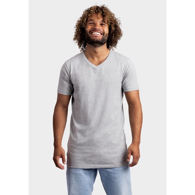 Extra lang stretch T-shirt met V-hals