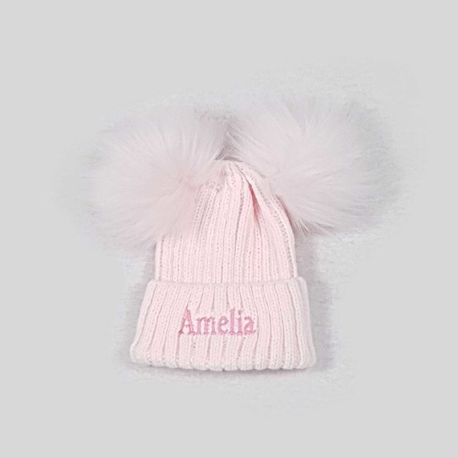 personalised baby pom pom hat