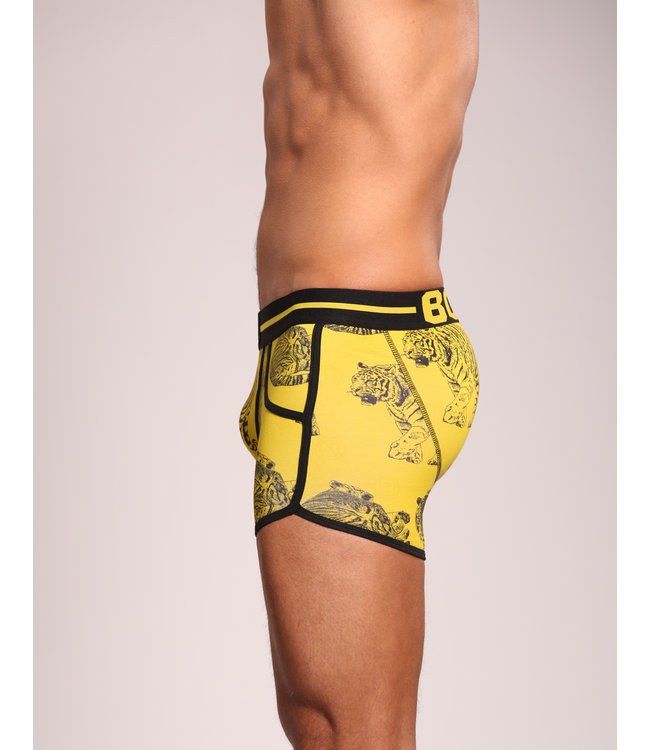Heren Boxershort  met print | Tiger | Katoen | Geel