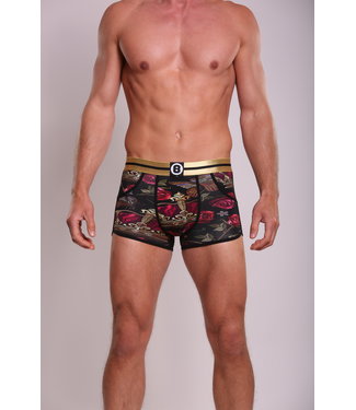Men's Boxer Shorts | Black Printed | The Crown