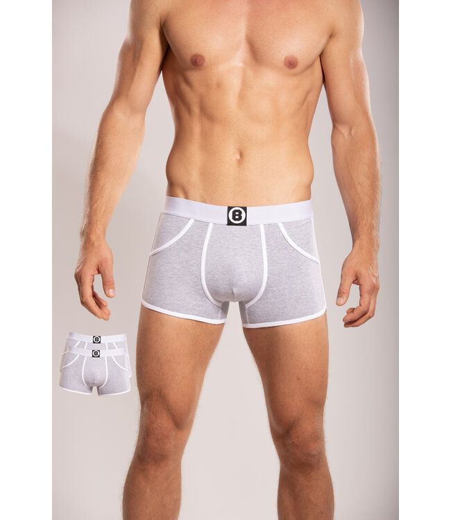 Heren Boxershort | Effen | Marl Grey | Multipack 2st | Katoen