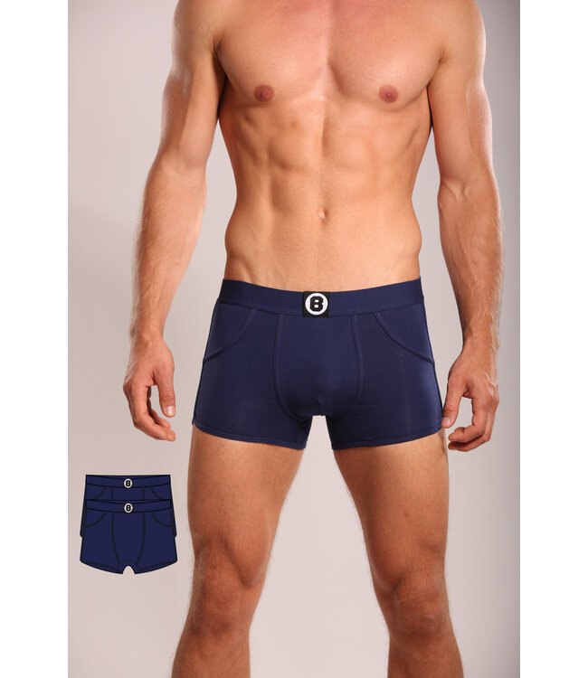 Heren Boxershort | Effen | Navy Blue Multipack 2st  | Katoen