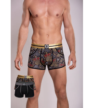 Herren-Boxershorts | Mehrfachpackung 2 Stück | Schwarz und New King