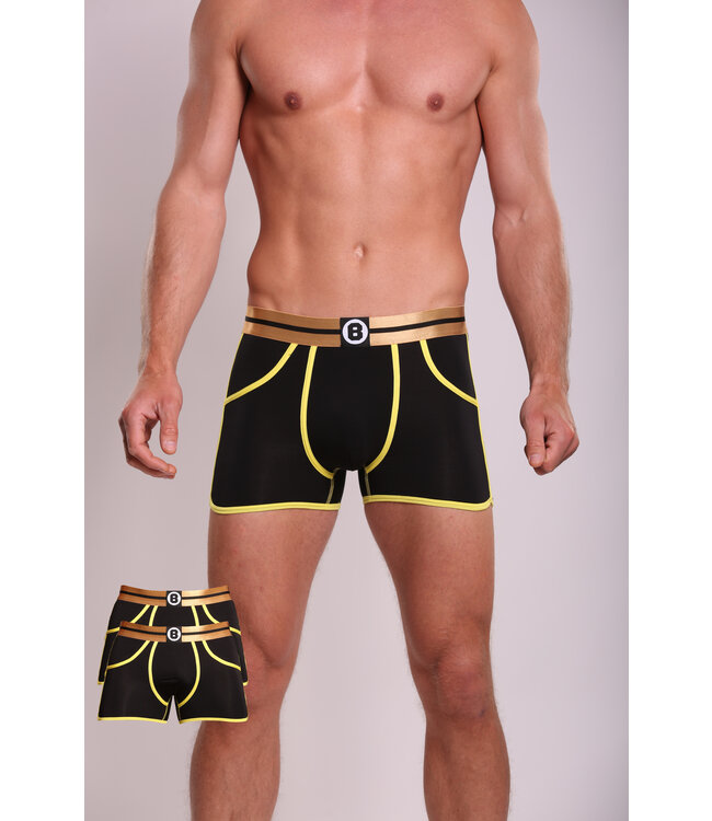 Heren Boxershort | Bolas Bamboo Boxershort | Yellow Black | Multipack 2st