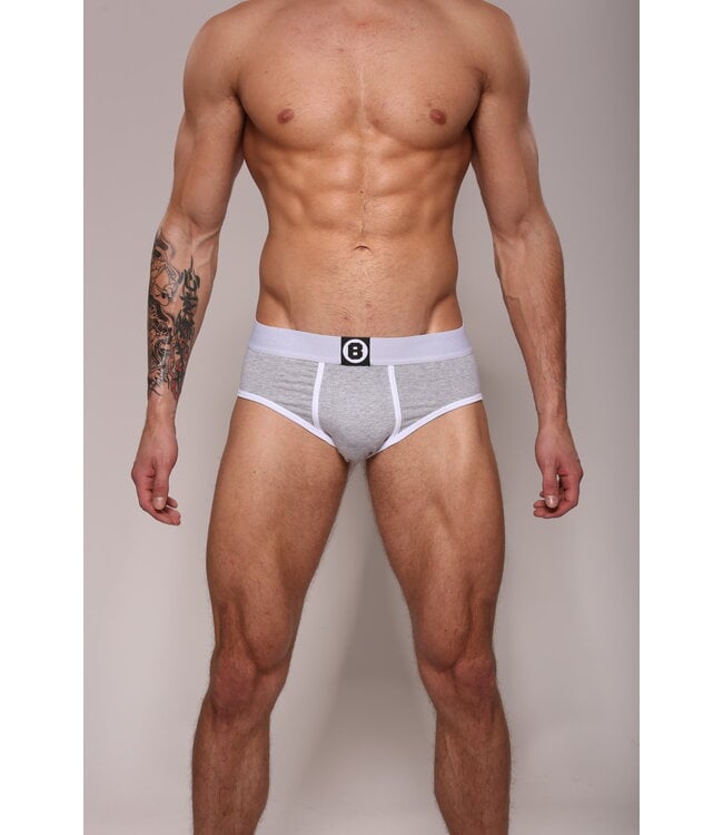 Heren slip | Effen | Grey Marl | Katoen