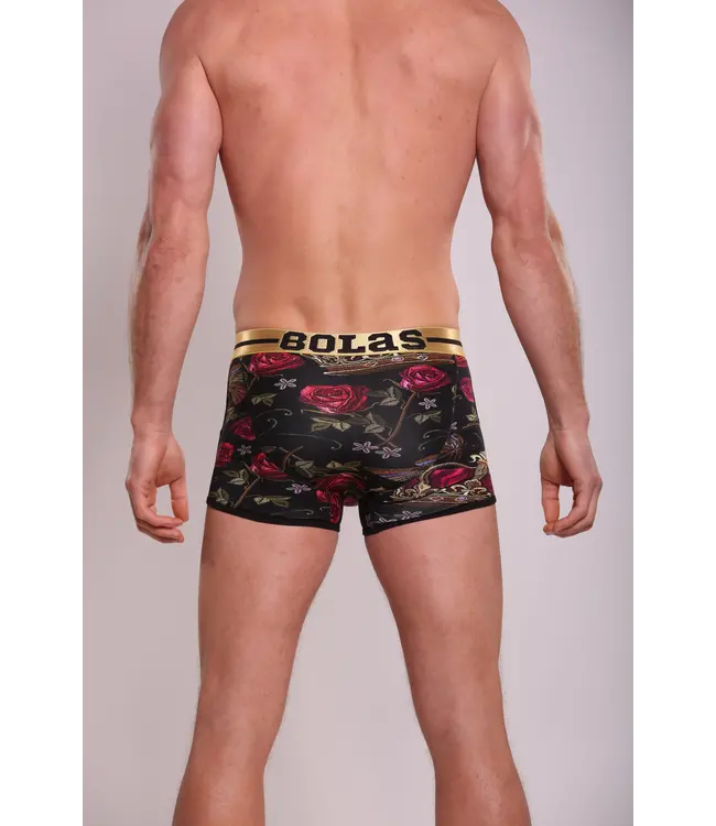 Men's Boxer Shorts | Black Printed | The Crown