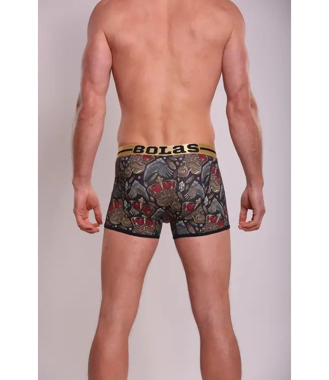 Heren Boxershort met print  | New King | Katoen | Black |