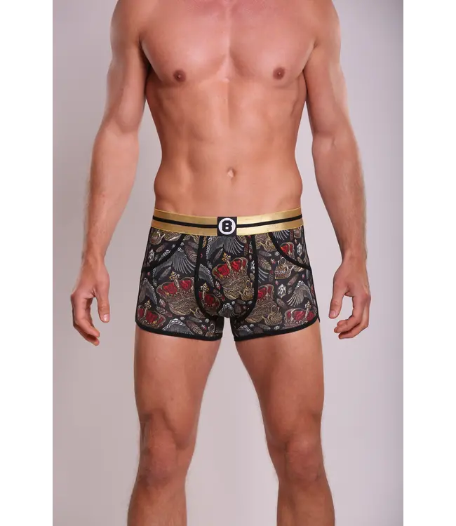 Heren Boxershort met print | New King | Katoen | Black |