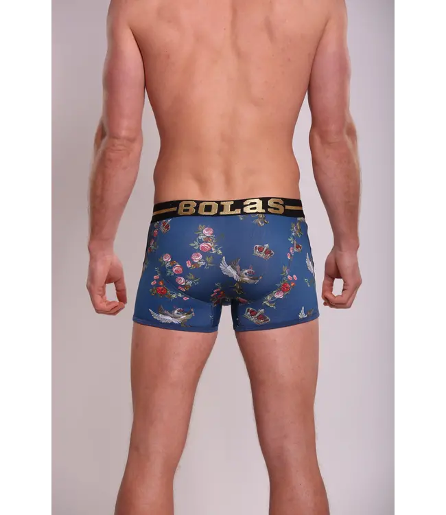 Heren Boxershort met print  |  Resurrected King  |Katoen | Blauw