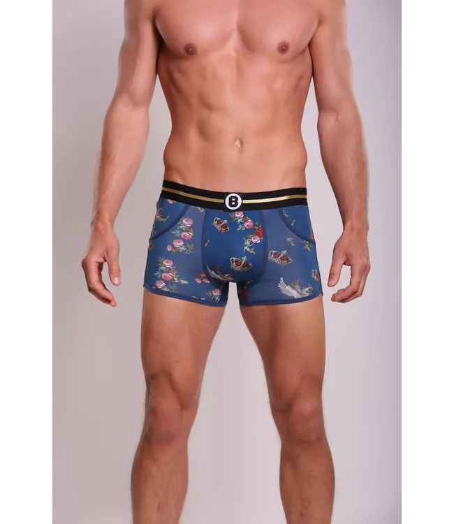 Heren Boxershort met print  |  Resurrected King  |Katoen | Blauw
